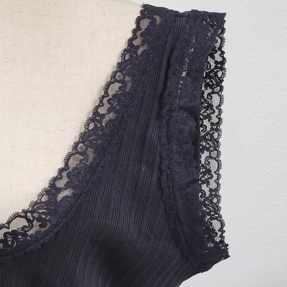 OUR HERITAGE rib knit tank top black SZ XL - Picture 3 of 8